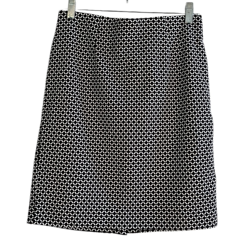 J. JILL PONTE PULL ON PENCIL SKIRT BLACK WHITE SIZE XSP